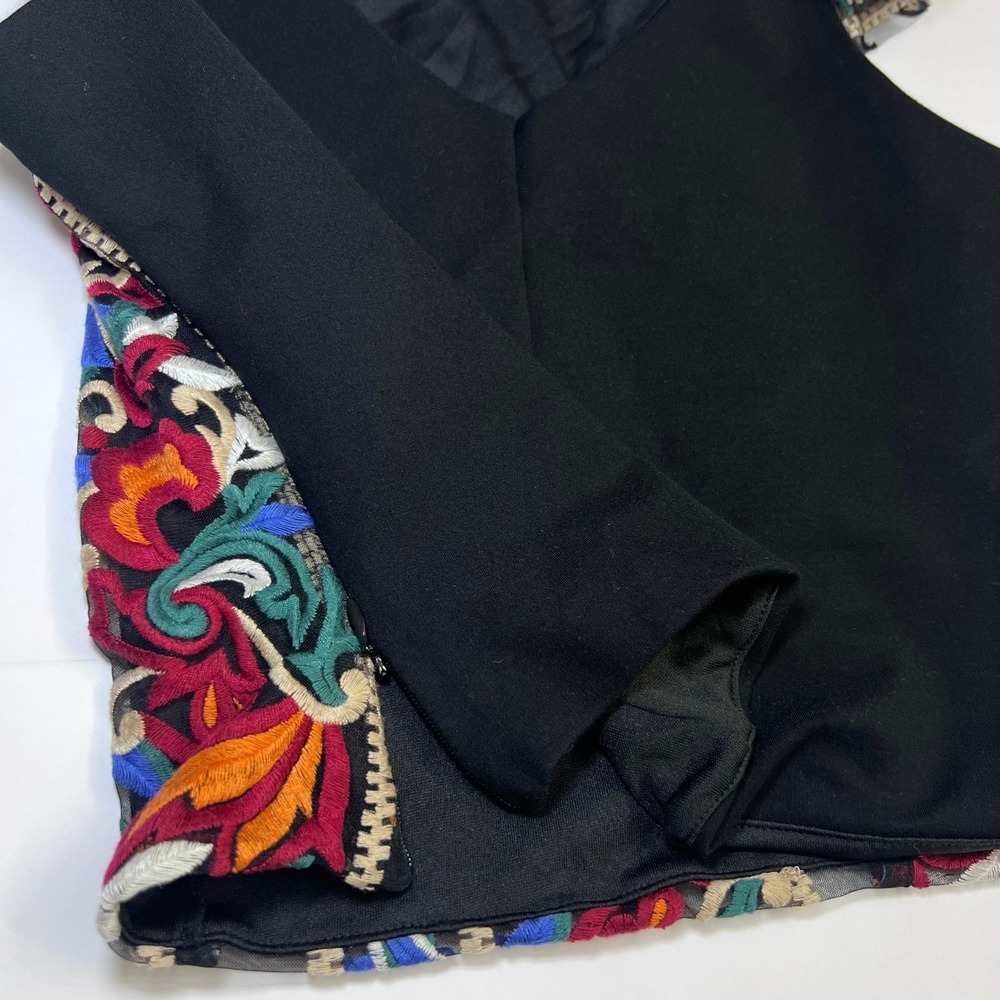 Embroidered Multicolor Crop Top with Ruffled Straps - Picture 8 of 10